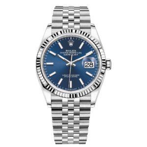 rolex datejust 126234 blue dial stainless steel jubilee 36mm –...