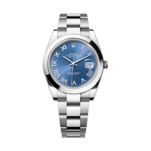 rolex datejust 126300 0017 blue roman oyster 41mm stainless steel...