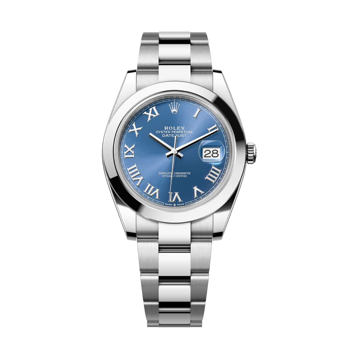rolex datejust 126300 0017 blue roman oyster 41mm stainless steel...