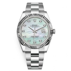 rolex datejust 126334 mop diamond oyster 41mm stainless steel...