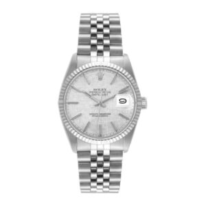 rolex datejust 16014 36mm silver linen dial – luxury watches usa