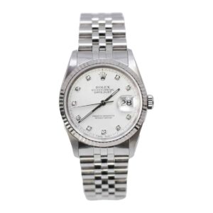 rolex datejust 16234 white gold bezel and steel jubilee rolex...