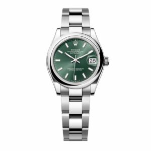 rolex datejust 278240 0011 31mm green stick domed bezel oyster...