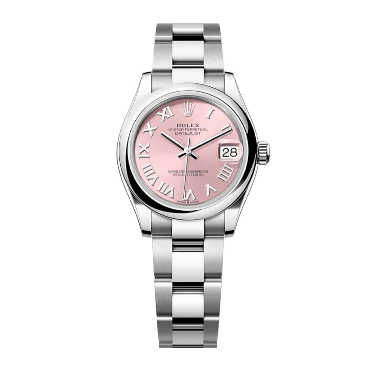 rolex datejust 278240 0013 31mm pink roman domed bezel oyster...