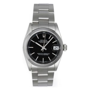 rolex datejust 31mm 68240 black stick dial oyster bracelet watch...