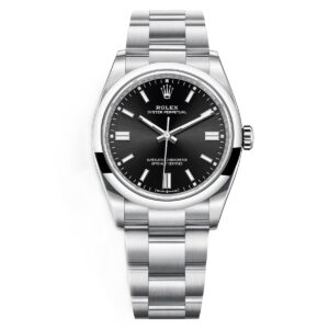 rolex oyster perpetual 126000 0002 black dial oyster stainless...