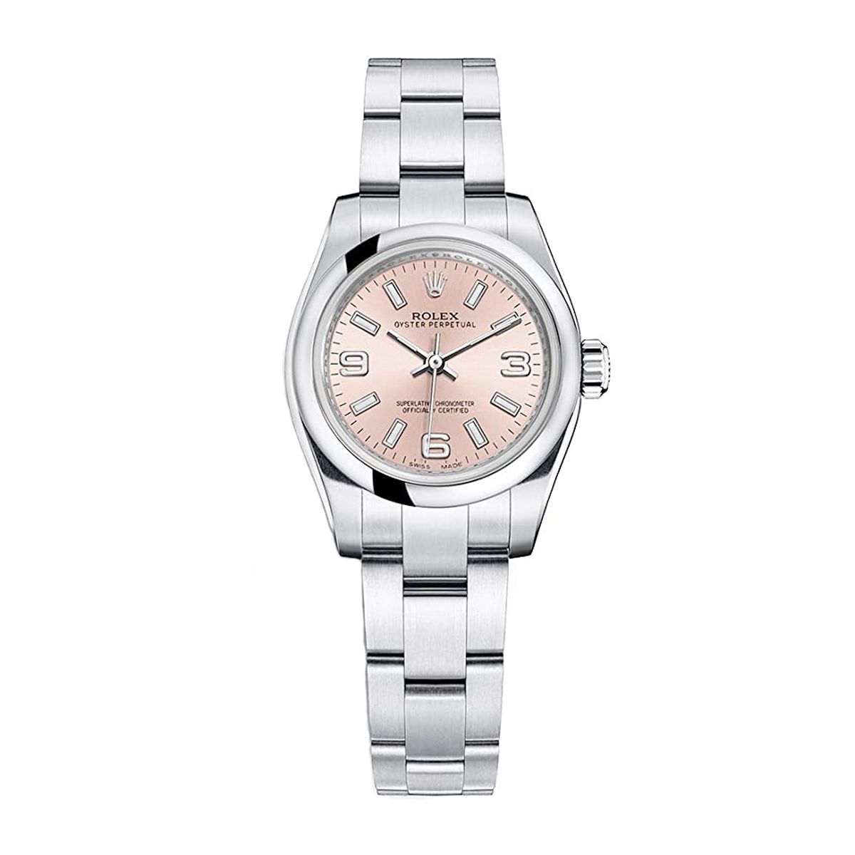 rolex oyster perpetual 176200 0004 pink dial with luminescent...