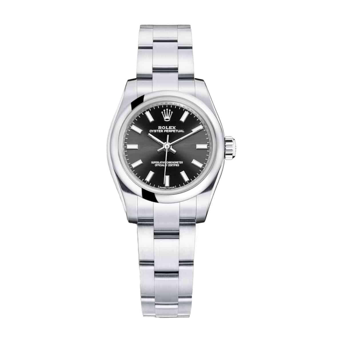 rolex oyster perpetual 176200 0017 black with luminescent markers...