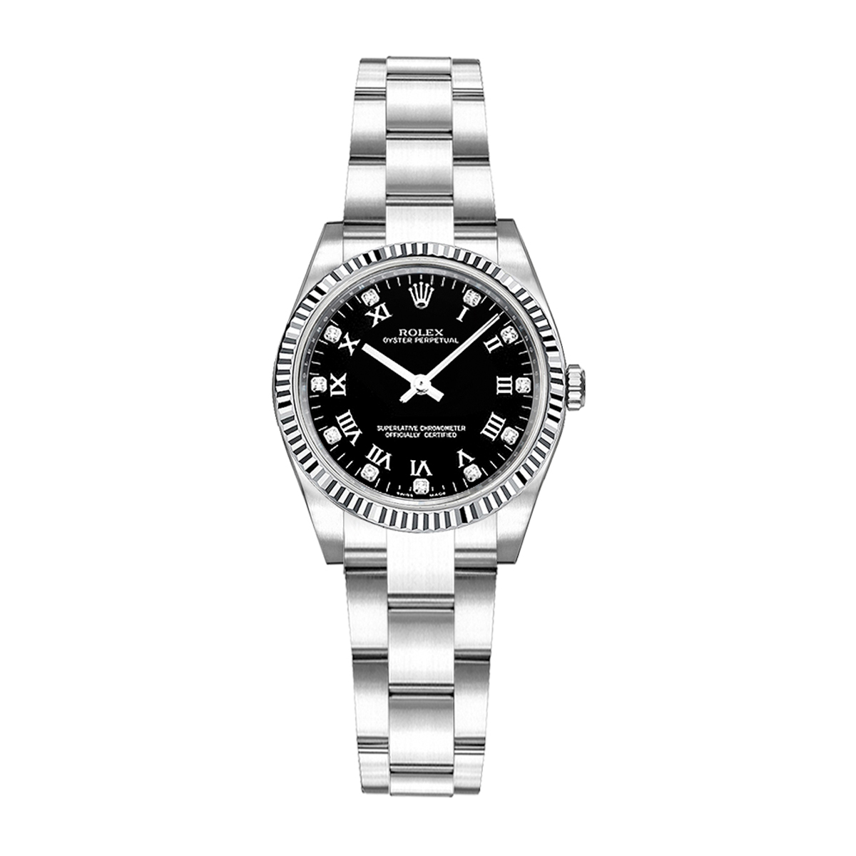 rolex oyster perpetual 176234 black diamond dial 26mm watch –...