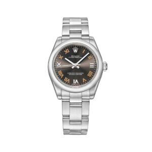 rolex oyster perpetual 177200 0018 grey dial with luminescent...