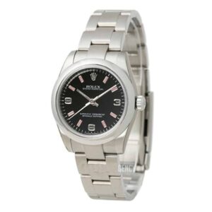 rolex oyster perpetual 177200 0023 black dial with luminescent...