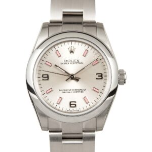rolex oyster perpetual 177200 1 silver arabic dial with...