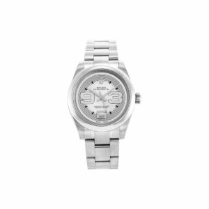 rolex oyster perpetual 177200 10 silver arabic dial with...