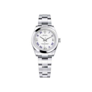 rolex oyster perpetual 177200 11 white roman dial with luminescent...