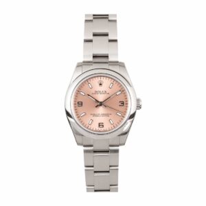 rolex oyster perpetual 177200 3 pink arabic dial with luminescent...