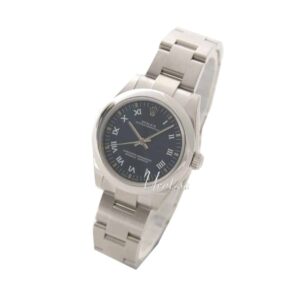 rolex oyster perpetual 177200 5 blue roman dial with luminescent...