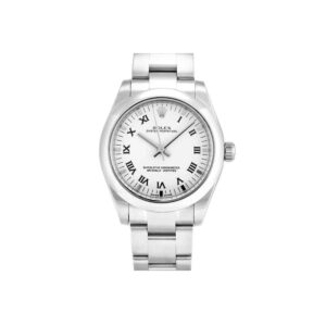 rolex oyster perpetual 177200 7 white roman dial with luminescent...