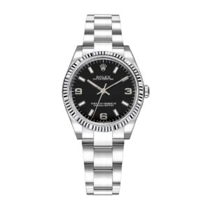 rolex oyster perpetual 177210 4 black dial steel oyster bracelet...