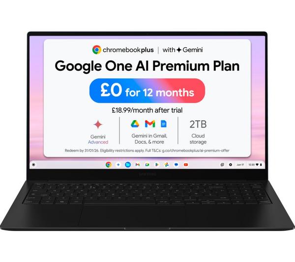samsung galaxy 15.6" chromebook plus intel® core™ 3, 256 gb ufs, neptune blue