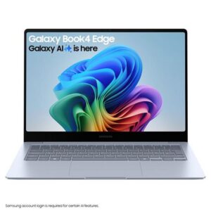 samsung galaxy book4 edge 14" laptop, copilot+ pc snapdragon x elite, 512 gb ssd, sapphire blue