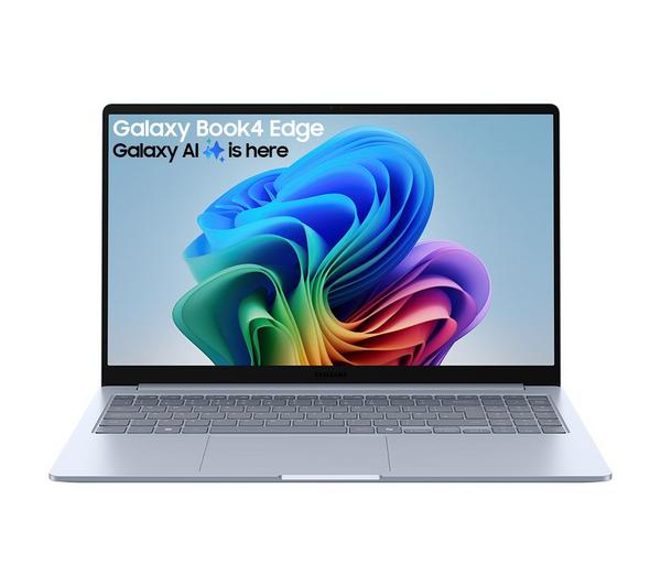 samsung galaxy book4 edge 15.6" laptop, copilot+ pc snapdragon x plus, 256 gb ssd, sapphire blue