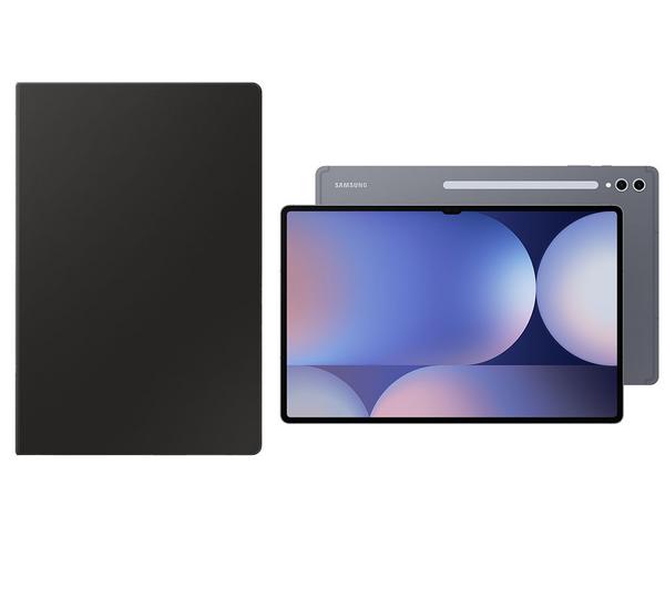 samsung galaxy tab s10+ 12.4" tablet (256 gb, moonstone grey) & book cover keyboard case (black) bundle