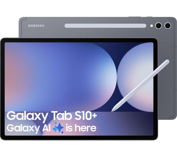 samsung galaxy tab s10+ 12.4" tablet 256 gb, moonstone grey