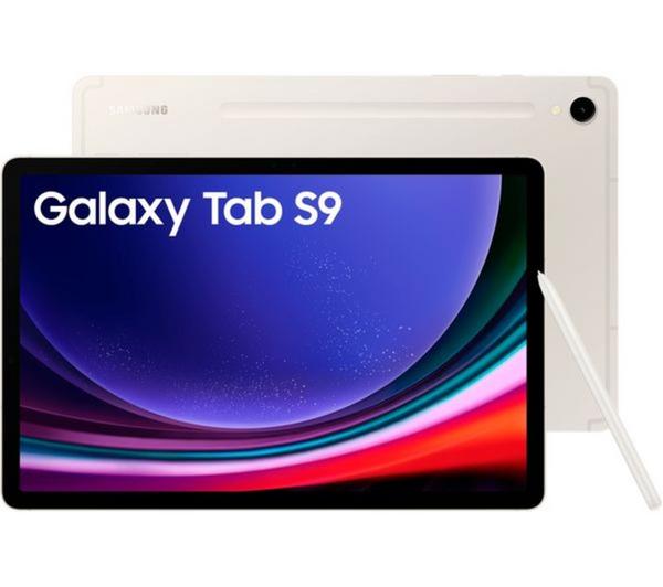 samsung galaxy tab s9 11" tablet 128 gb, beige