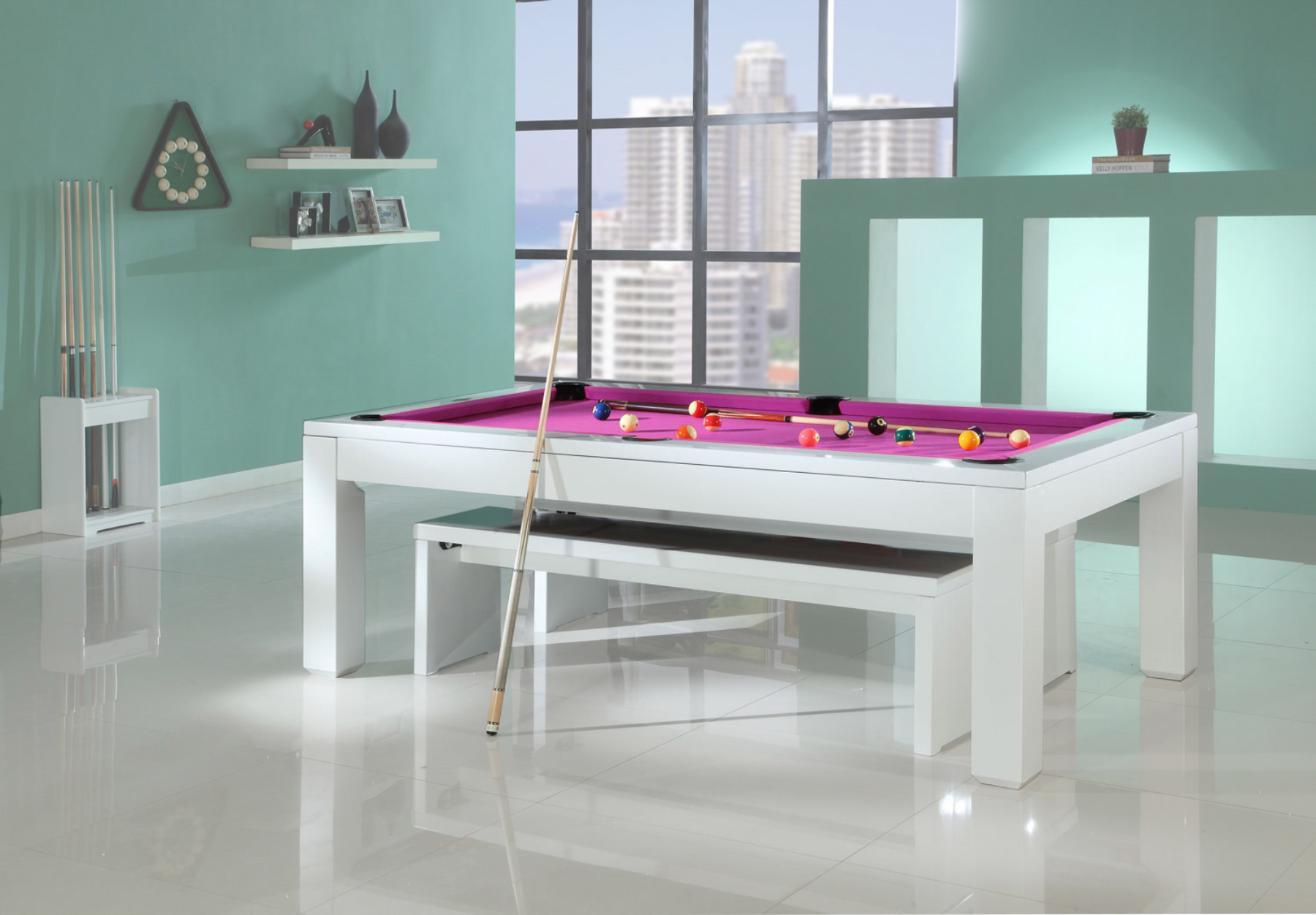 The Phoenix Solid Wood 7ft Slate Bed Pool Dining Table