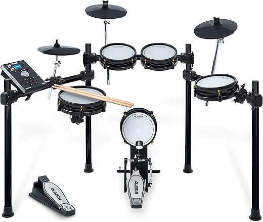 Alesis Drums Command Mesh SE Kit - Electric Drum Set with Quiet Dual Zone Mesh Pads, USB MIDI Connectivity and 600+ Electronic & Acoustic Drum Sounds