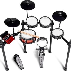 Alesis Nitro Pro Electric Drum Set with Dual Zone Quiet Mesh Pads, 500+ Authentic BFD Sounds, Bluetooth, Drumeo, USB MIDI, Double Kick compatible