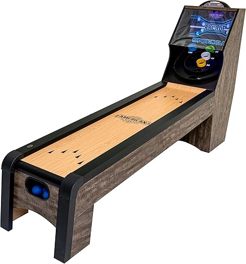 American Legend 9’ Arcade Speedball Game - Engineered Wood Construction - Realistic Game Play - Automatic Ball Return - 4 Balls Included