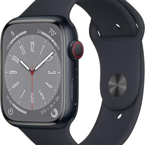 Apple Watch Series 8 [GPS + Cellular 45mm] Smart Watch w/Midnight Aluminum Case with Midnight Sport Band - M/L. Fitness Tracker, Blood Oxygen & ECG...