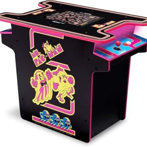 Arcade1Up Ms.PAC-Man Head-to-Head Arcade Machine – Retro Home Arcade Table with 12 Classic Games, Light-Up Control Deck & Real-Feel Joysticks