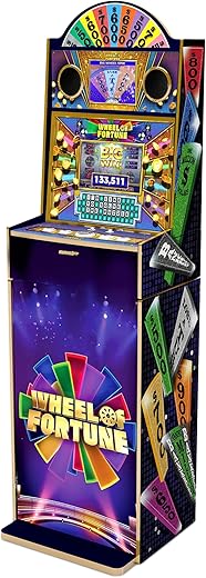 Arcade1Up Wheel of Fortune Casinocade Deluxe Home Arcade Machine, 63.4-Inch Tall - 4 Premium Casino Games, 20 Unlockable Built-In Titles, Dual LCD...