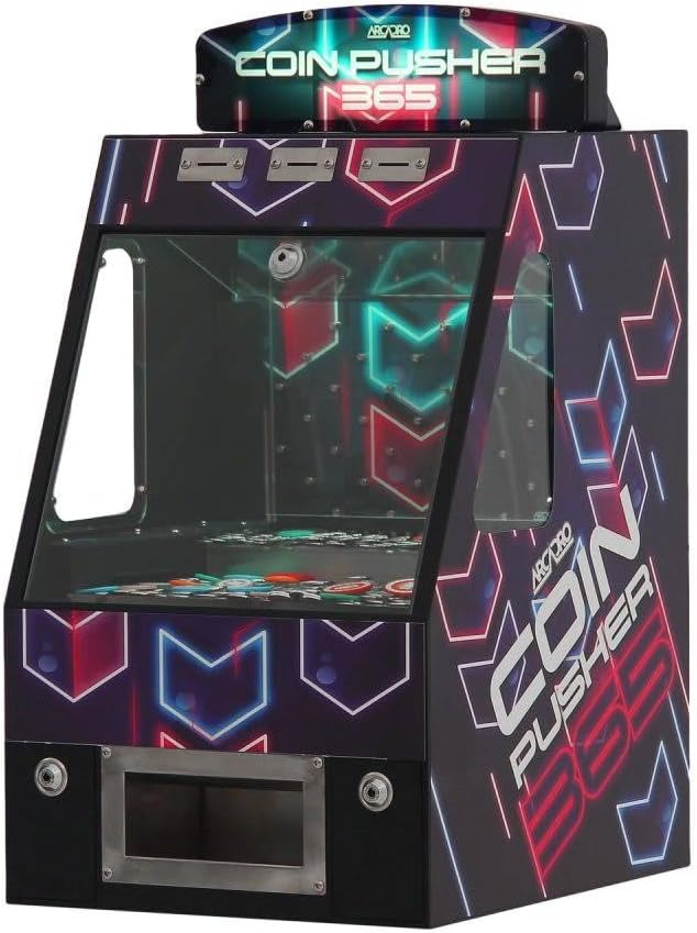 Arcadro© Coin Pusher 365 — Home Arcade Coin Pusher Machine for Adults | Tabletop Mini Arcade Game with 1500 Coins & 25 Tokens | Fun Entertainment...