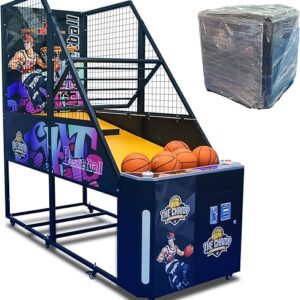 Commercial Grade Arcade Basketball Machine - Coin Operated Interactive Street Basketball Game for Kids & Adults [LED Display,Height 100 Inch,...