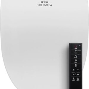 Coway Electronic Bidet Elongated Toilet Seat with Instantaneous Water Heating, Heated Seat and Dryer, Auto Open and Close Lid, Night Light,...
