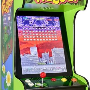 Doc and Pies Arcade Factory Classic Home Arcade Machine - Tabletop and Bartop - 412 Retro Games - Full Size LCD Screen, Buttons and Joystick (Green)