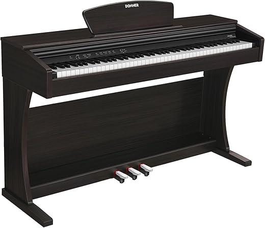 Donner DDP-300 Digital Piano with 88 Graded Hammer Action Weighted Keys, Record, Bluetooth, 10 Voices, 4 Reverb, Speakers, Professional Full Fize...