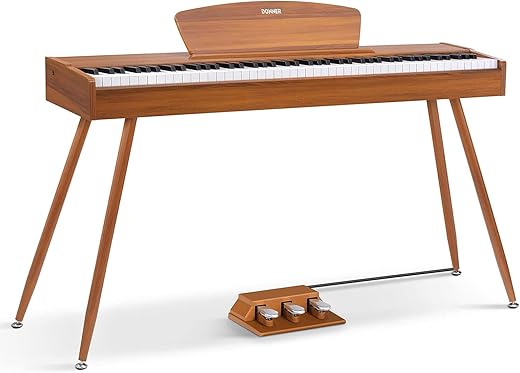 Donner DDP-80 Digital Piano 88 Key Weighted Keyboard, Full-size Electric Piano for Beginners, with Sheet Music Stand, Triple Pedal, Power Adapter,...
