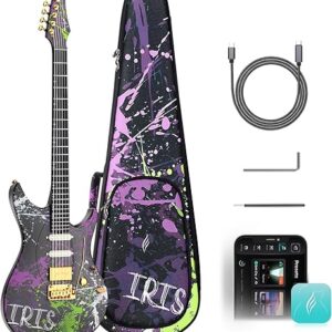 Enya Electric Guitar Inspire 39" Smart Electric Carbon Fiber Guitarra with 15W Wireless Speaker, 20 Distinct Tones, Onboard Presets, Charging...