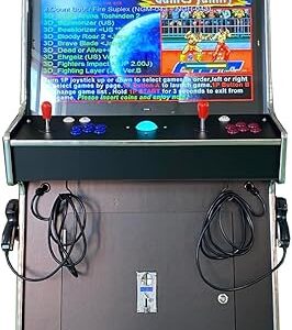 Full Size Commercial Grade Upright Standup Arcade Machine 2 Player 4500 Games 32 inch Screen Black with 2 Shooting Guns