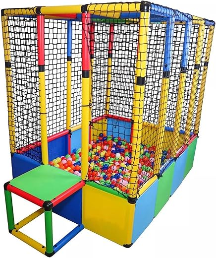 Funphix Large Ball Pits for Toddlers I Dive in Ball Pit Building Toy with Net, Bungee Cords, Tubes & Connectors I Indoor & Outdoor Playset For Kids...