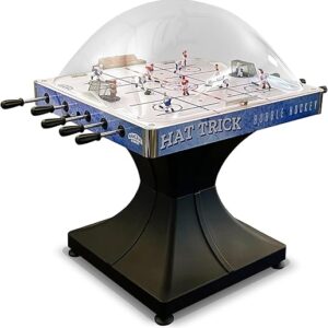 Hat Trick Bubble Hockey Game for Your Home Game Room - with Durable 2-Part Molded Base, Easy-Grip Rod Handles, Flip-Open Dome & A/C Powered LED...