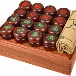 High Gloss Red Sandalwood Chess Rosewood Chess Box Vintage Chess Double Chess Set Living Room Chess Toy (Color : B Size : 4.84.81.8cm) (B 4.8 * 4.8...