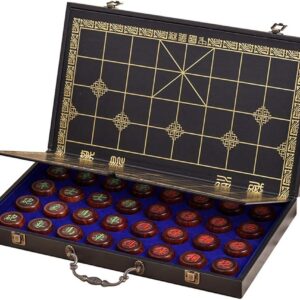 High Gloss Red Sandalwood Chess Rosewood Chess Box Vintage Chess Double Chess Set Living Room Chess Toy (Color : B Size : 4.84.81.8cm) (A 4.8 * 4.8...