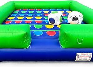 Inflatable Interactive Games Inflatable Twister Game with 2 Oversized Dice - Outdoor/Indoor Toys and Bouncy House for Includes Blower, Ground Nails...