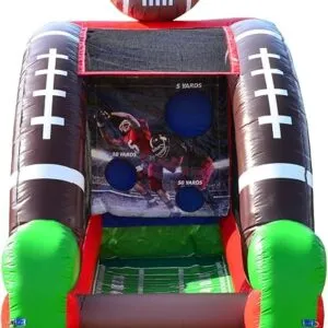 JumpOrange Inflatable Football Target Game (with Blower and Foam Football), Kids and Adults, Commercial Grade, Rental Game, Throwing Target Holes,...