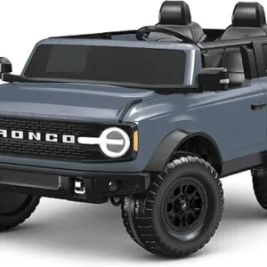 Kid Trax 12V Ford Bronco Ride-On Toy for Ages 3-7, Battery Powered, LED Headlights, FM Radio, MP3, Horn, 2-Seater, Max Weight 130 lb, 2 Speeds,...